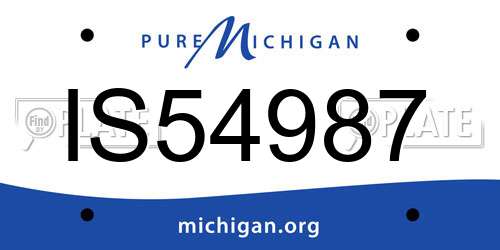 IS54987 Michigan License Plate