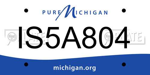IS5A804 Michigan License Plate