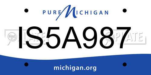 IS5A987 Michigan License Plate