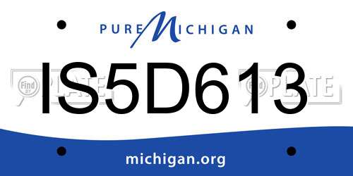 IS5D613 Michigan License Plate
