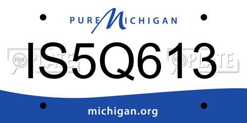 IS5Q613 Michigan License Plate