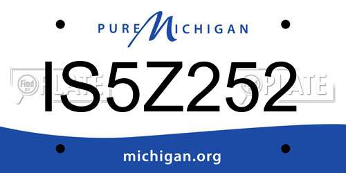 IS5Z252 Michigan License Plate