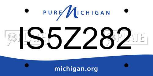 IS5Z282 Michigan License Plate