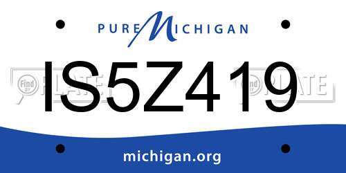 IS5Z419 Michigan License Plate