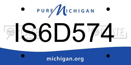 IS6D574 Michigan License Plate