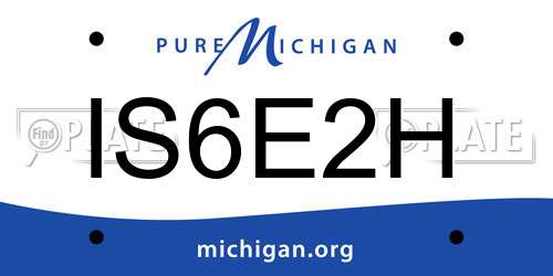 IS6E2H Michigan License Plate