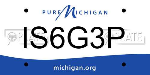 IS6G3P Michigan License Plate