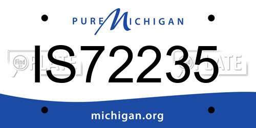 IS72235 Michigan License Plate