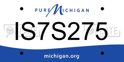 IS7S275 Michigan License Plate