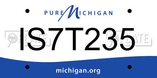 IS7T235 Michigan License Plate