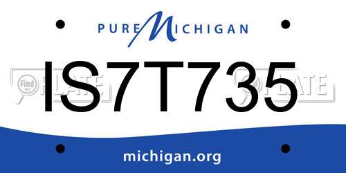 IS7T735 Michigan License Plate