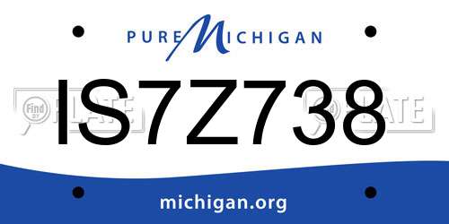IS7Z738 Michigan License Plate