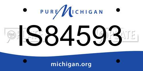 IS84593 Michigan License Plate