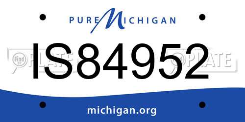 IS84952 Michigan License Plate