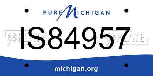 IS84957 Michigan License Plate