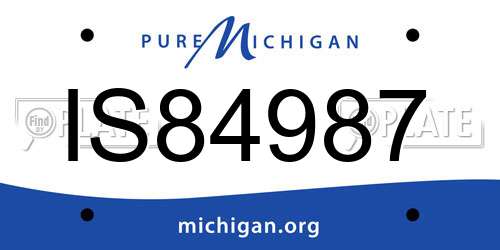 IS84987 Michigan License Plate