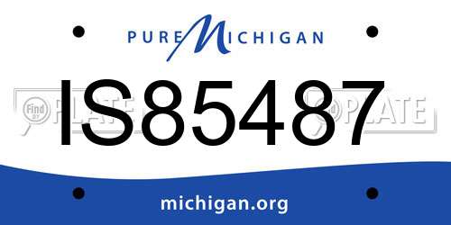 IS85487 Michigan License Plate
