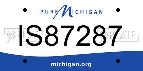 IS87287 Michigan License Plate
