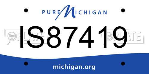 IS87419 Michigan License Plate
