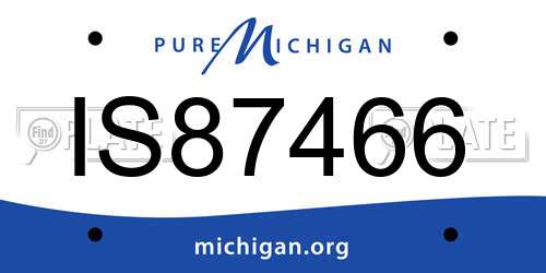 IS87466 Michigan License Plate