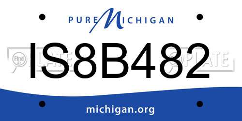 IS8B482 Michigan License Plate