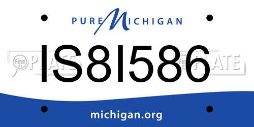 IS8I586 Michigan License Plate