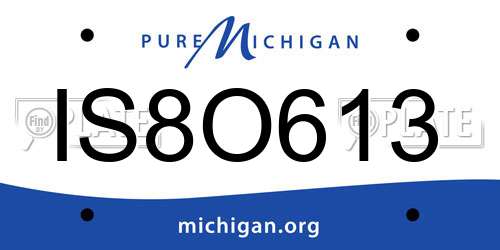 IS8O613 Michigan License Plate