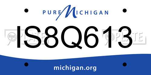IS8Q613 Michigan License Plate