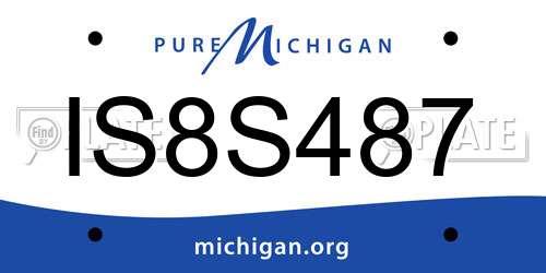IS8S487 Michigan License Plate