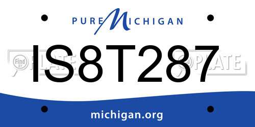IS8T287 Michigan License Plate