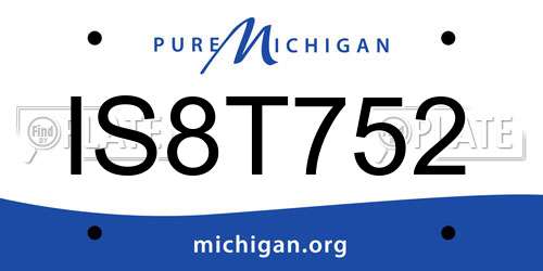 IS8T752 Michigan License Plate