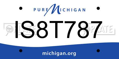 IS8T787 Michigan License Plate