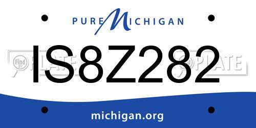 IS8Z282 Michigan License Plate