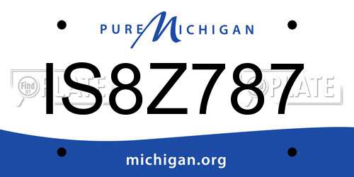 IS8Z787 Michigan License Plate