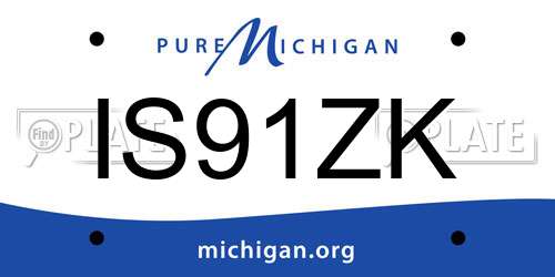IS91ZK Michigan License Plate