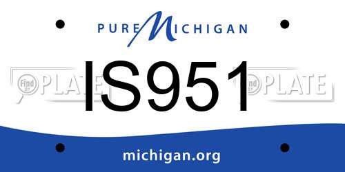 IS951 Michigan License Plate