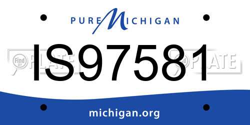 IS97581 Michigan License Plate