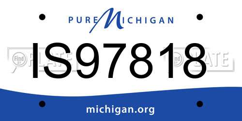 IS97818 Michigan License Plate