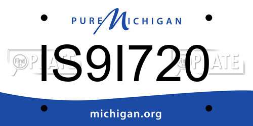 IS9I720 Michigan License Plate
