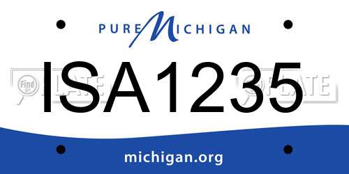 ISA1235 Michigan License Plate