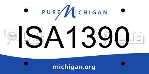 ISA1390 Michigan License Plate
