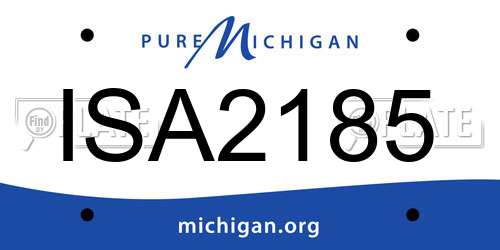 ISA2185 Michigan License Plate