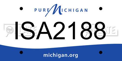 ISA2188 Michigan License Plate