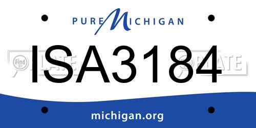 ISA3184 Michigan License Plate