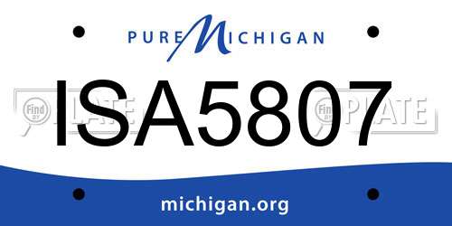 ISA5807 Michigan License Plate