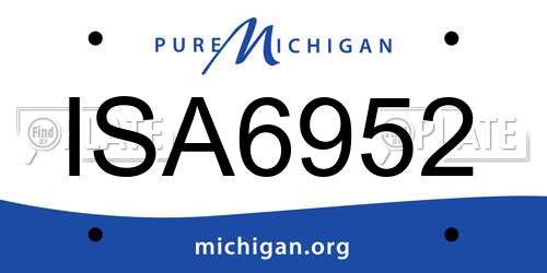 ISA6952 Michigan License Plate