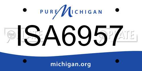 ISA6957 Michigan License Plate