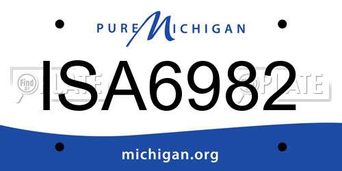 ISA6982 Michigan License Plate
