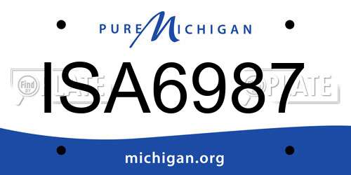 ISA6987 Michigan License Plate