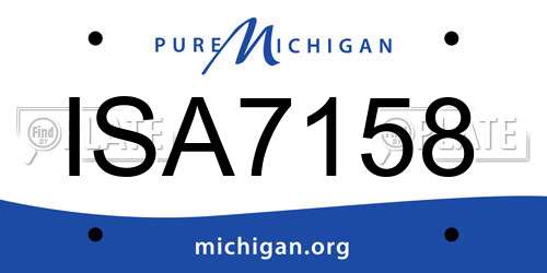 ISA7158 Michigan License Plate